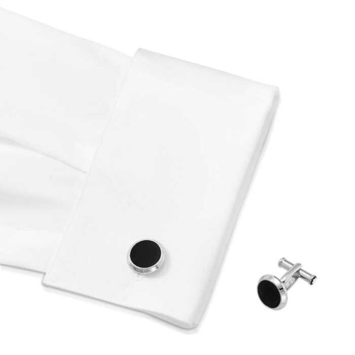 Gemelli Montblanc Meisterstück Tondi Acciaio e Onice 112896 - immagine 4