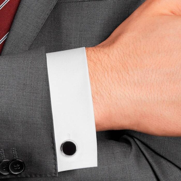 Gemelli Montblanc Meisterstück Tondi Acciaio e Onice 112896 - immagine 2