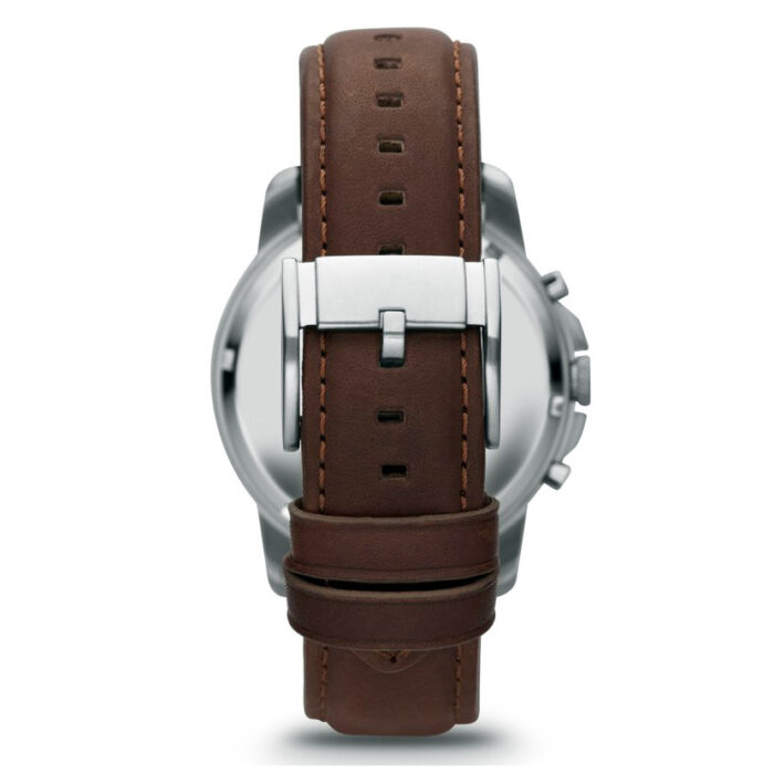 Orologio Uomo Fossil Grant Cronografo Pelle Marrone Quadrante Nero FS4813 - immagine 4