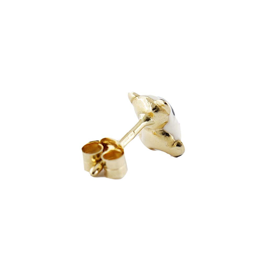 Carissima Orecchini A Lobo Per Bambina – Oro Giallo 9 Carati Con Panda Smaltato – Gioielli Italiani In Confezione Regalo Di Lusso
