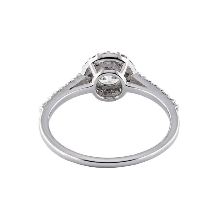 Anello Donna Solitario Multi Pietra Diamanti Naturali 0,59 + 0,22 ct - immagine 3