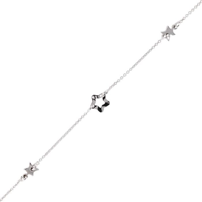 Bracciale Bimba Battesimo Oro Bianco 18 kt Con Stelle - immagine 2