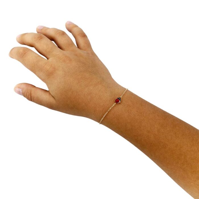 Bracciale Bimba Battesimo Oro Giallo 18 kt Coccinella Smaltata - immagine 2
