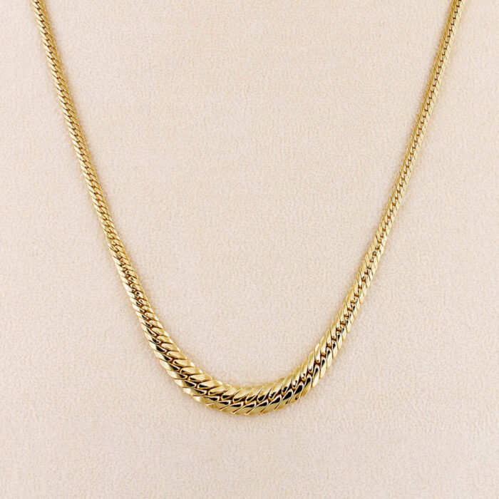 Collana A Catena In Oro Giallo Massiccio 1.0 Mm - Liscia A Scatola Con Chiusura Moschettone, 2.9 Gr