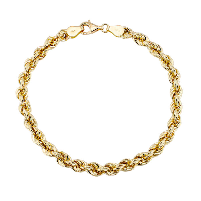 Bracciale Donna Maglia Corda  Oro Giallo 18 kt 21 cm - immagine 2