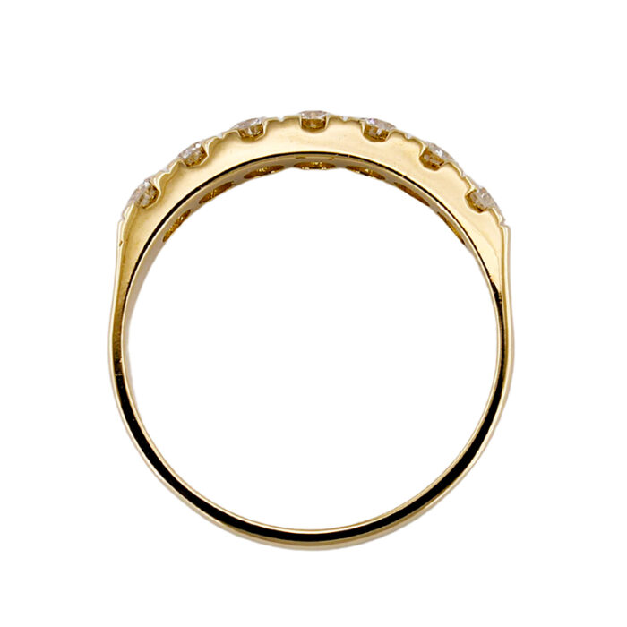 Anello Veretta Oro Giallo 18 kt E 7 Diamanti Naturali da 1,25 ct - immagine 2