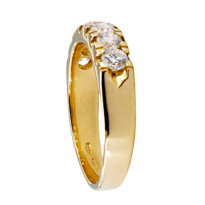 Anello Veretta Oro Giallo 18 kt E 7 Diamanti Naturali da 1,25 ct - immagine 3