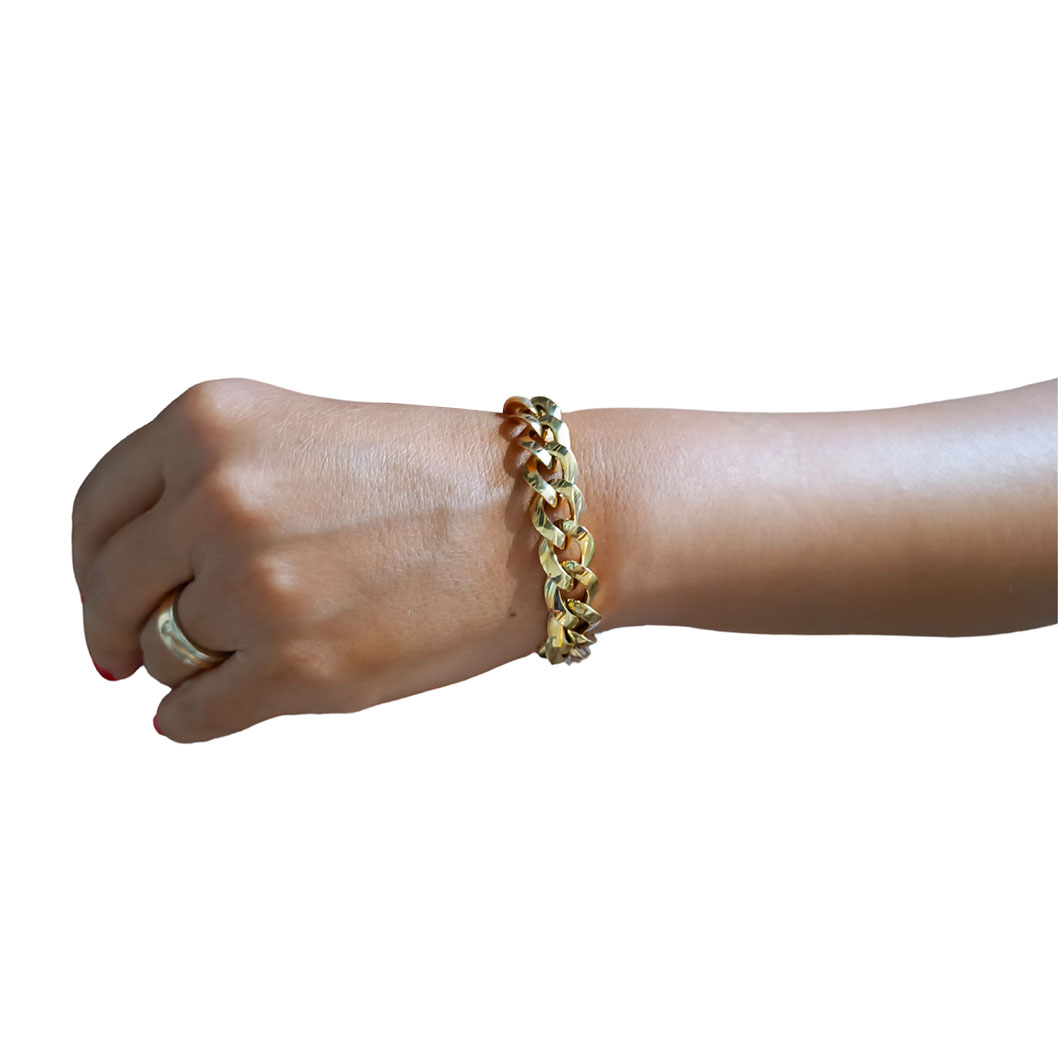 Bracciale donna in oro bicolore 18kt con palline