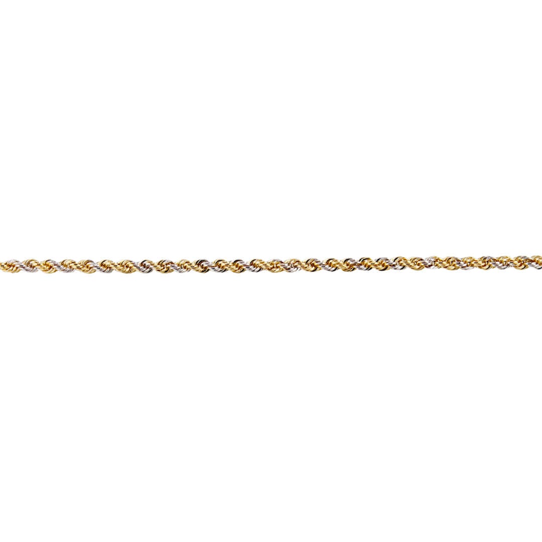Bracciale Maglia Corda Bicolore Oro Giallo e Bianco 18kt 18 cm - immagine 2