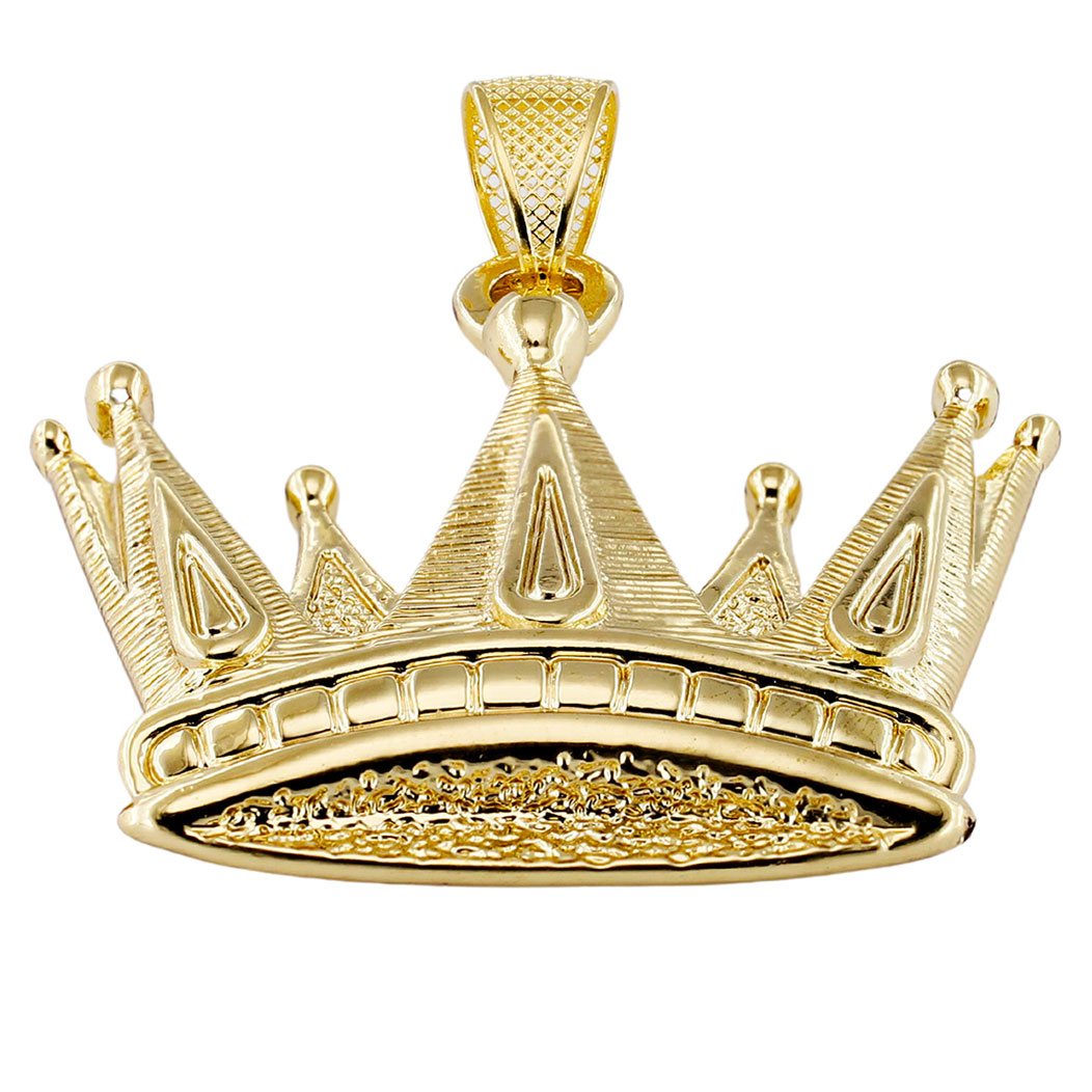Ciondolo Pendente Collana Corona Reale In Oro Giallo 18 kt Scatolato