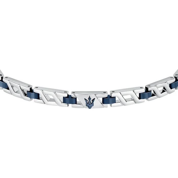 Bracciale Uomo Maserati Iconic Acciaio Argento Blu JM124AVD39 - immagine 2