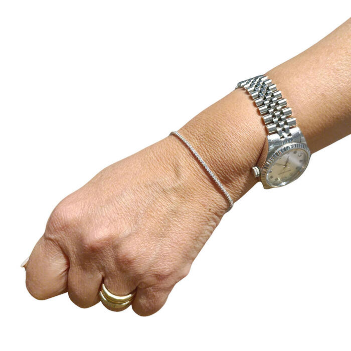 Bracciale Tennis Unisex in Oro Bianco 18 kt E Zirconi 18,5 cm - immagine 5