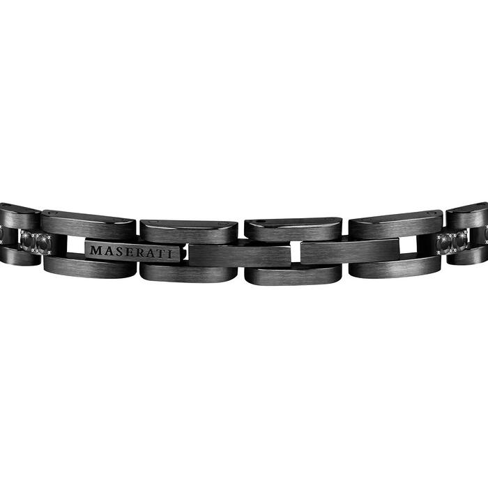 Bracciale Uomo Maserati Acciaio Zirconi Total Black Logo Oro Rosa JM420ATJ01 - immagine 5