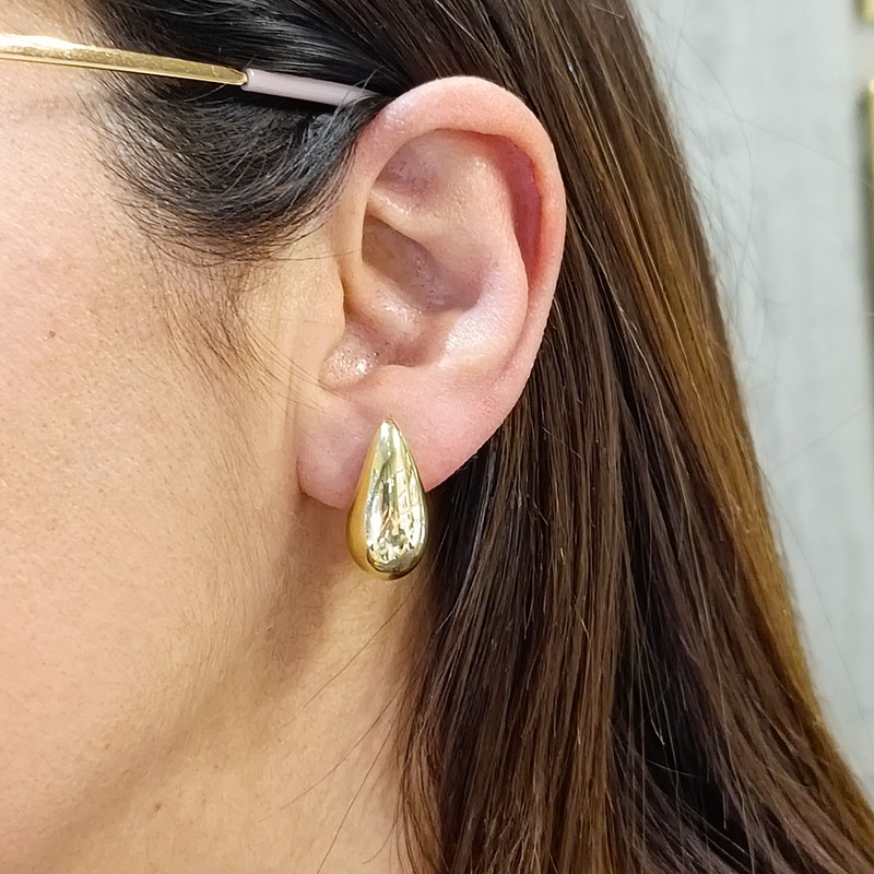 Orecchini A Goccia Oro Donna | Cerchi Spessi In Ottone 18K | Ipoallergenici Senza Nichel | Regalo Con Scatola