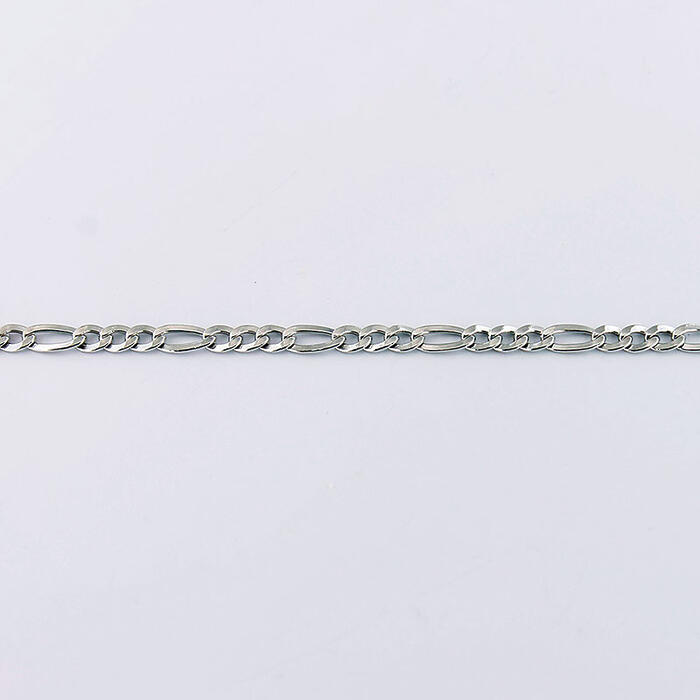 Bracciale Battesimo Bimbo In Oro Bianco 18 kt Maglia Figaro - immagine 2