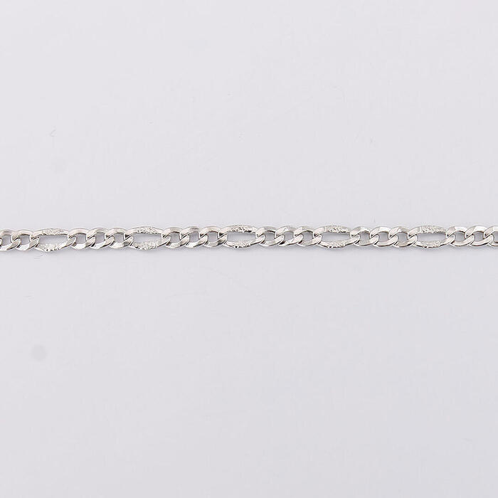 Bracciale Bimbo In Oro Bianco 18 kt Maglia Figaro taglio laser - immagine 2