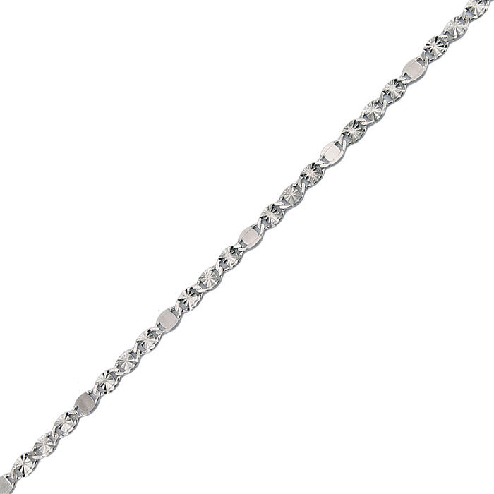 Bracciale Unisex Catena In Oro Bianco 18 kt Diamantato Laser 19 cm - immagine 2