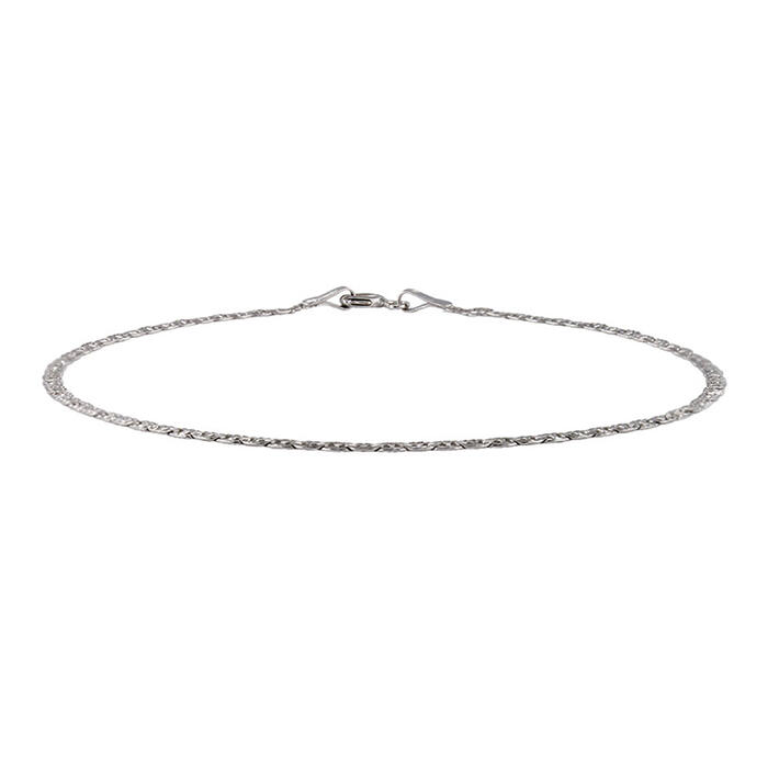 Bracciale Unisex Catenina In Oro Bianco 18 kt Diamantata Laser - immagine 3