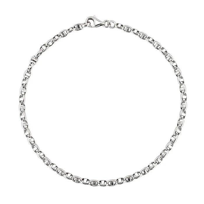 Bracciale Unisex In Oro Bianco 18 kt Maglia Marinara 20 cm - immagine 2
