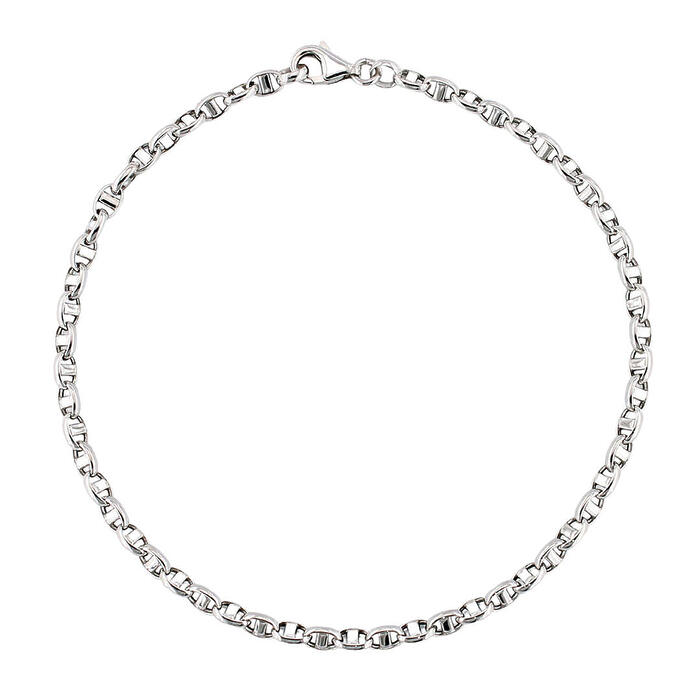 Bracciale Unisex In Oro Bianco 18 kt Maglia Marinara tonda 19 cm - immagine 2
