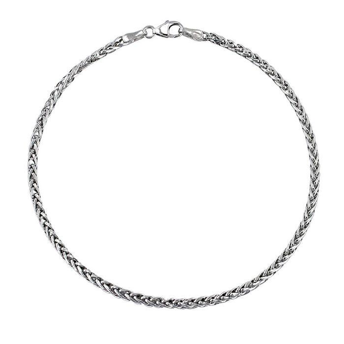 Bracciale Uomo In Oro Bianco 18 kt Maglia Spiga 21 cm - immagine 2