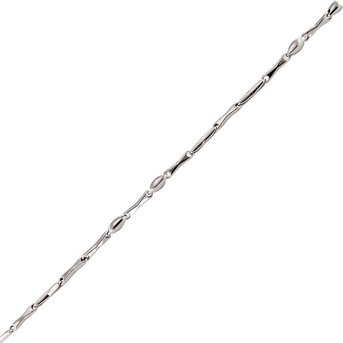 Bracciale Unisex Maglia Bamboo In Oro Bianco 18 kt - immagine 2