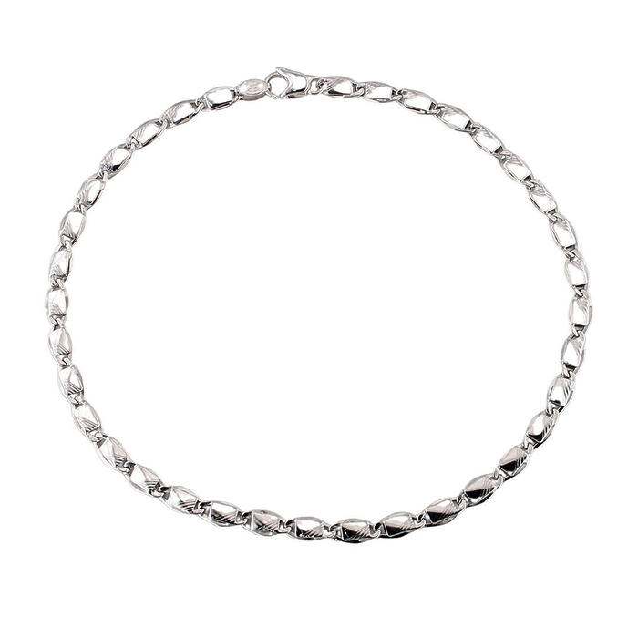 Bracciale Uomo a Maglia In Oro Bianco 18 kt 21 cm - immagine 2