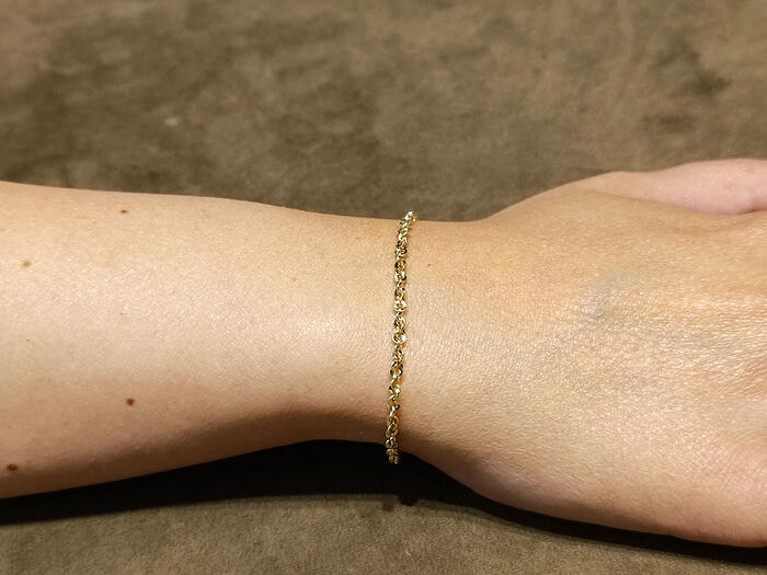 Bracciale Donna Corda Diamantata In Oro Giallo  e Bianco 18 kt 21 cm - immagine 3