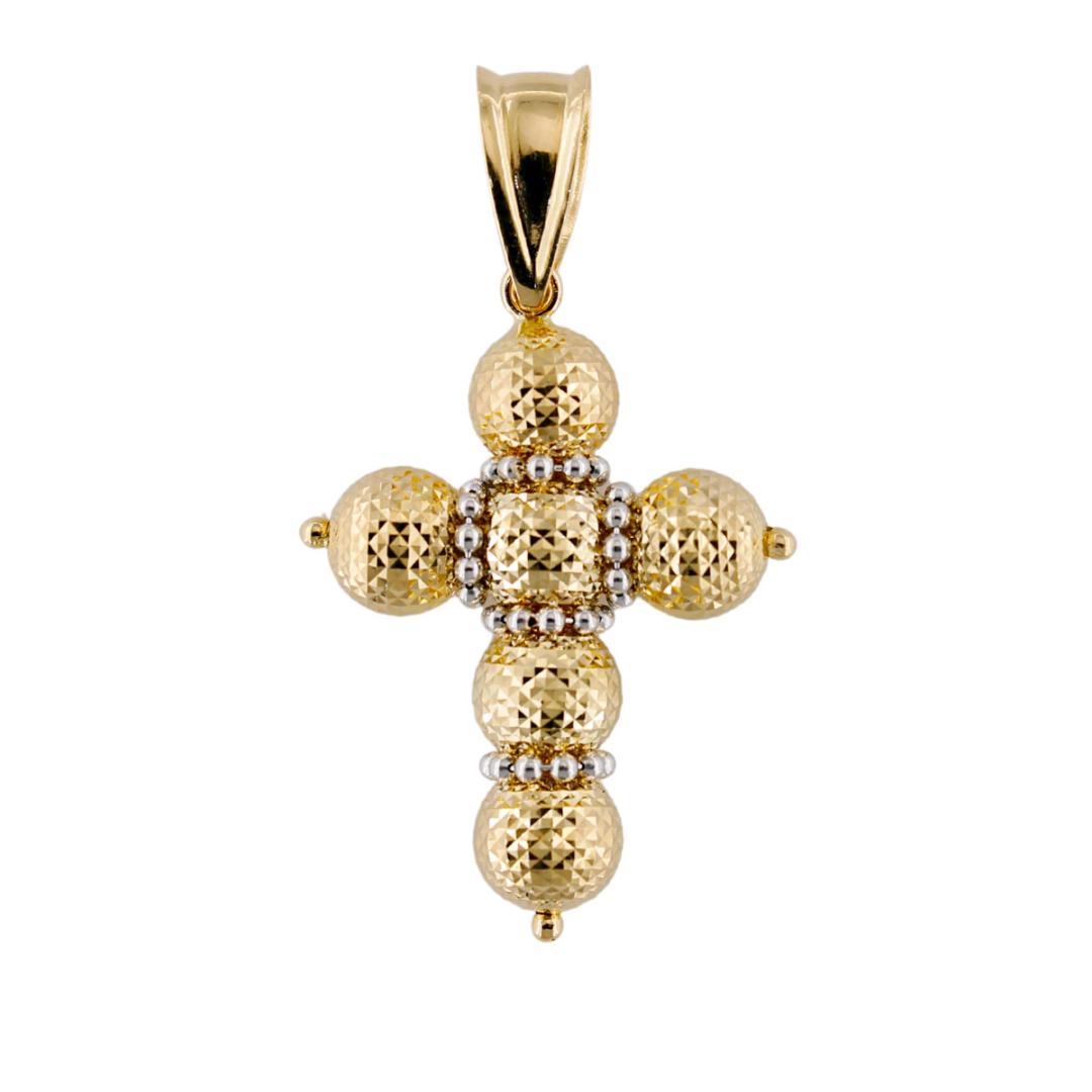 Elli Diamonds Collana Oro Giallo 585 Con Ciondolo Croce E Diamante 0,03 Ct
