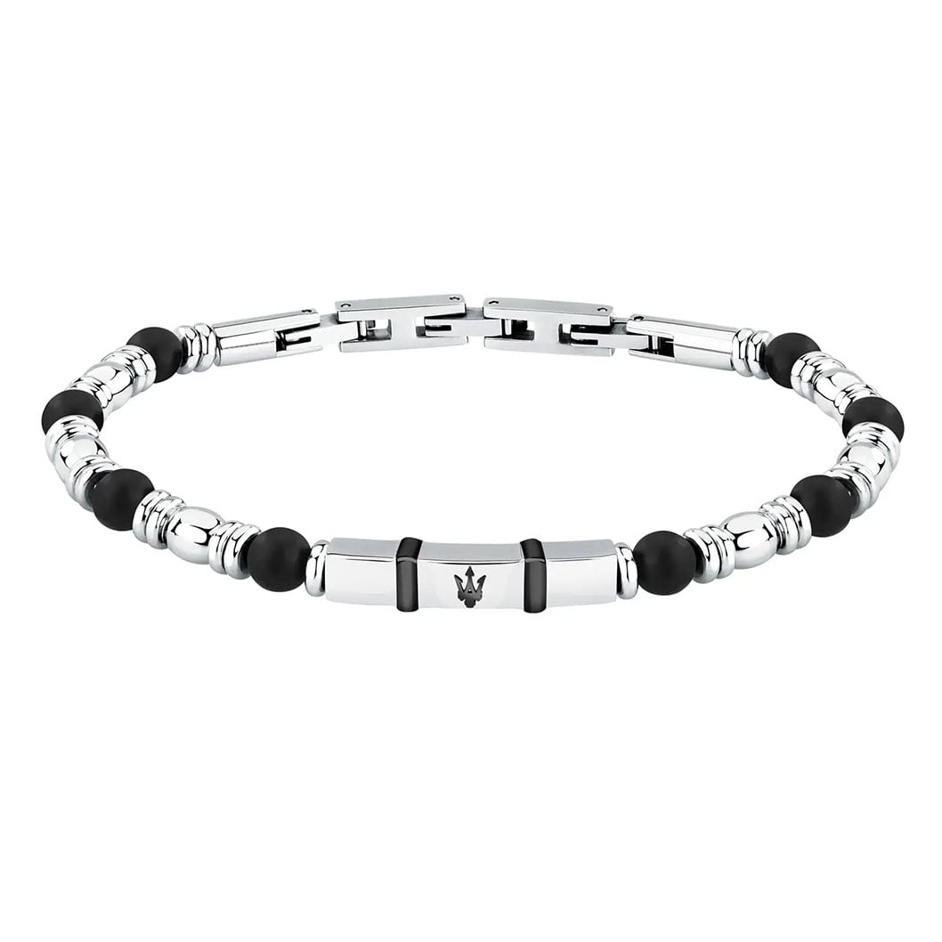 Bracciale Uomo Maserati Acciaio e Agata nera JM324AVD43-Fichera Preziosi Bracciale Uomo Maserati Acciaio e Agata nera JM324AVD43 - immagine 1