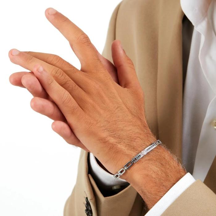 Bracciale Uomo Maserati Iconic Acciaio e Zirconi Neri JM423AVD25 - immagine 2