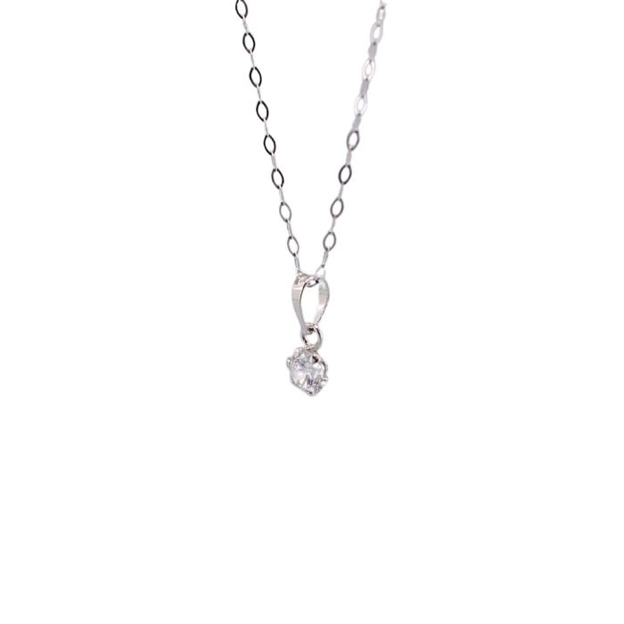 Collana Donna Punto Luce Oro Bianco 18 kt e Zircone - immagine 2