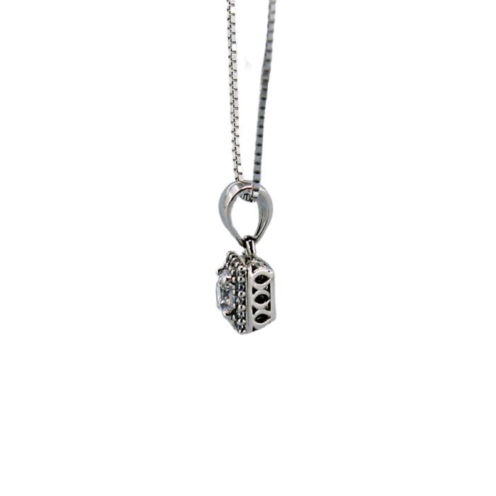 Collana Donna Punto Luce Oro Bianco 18 kt e Zirconi - immagine 2