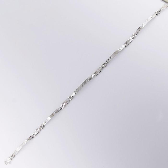 Bracciale Uomo Semirigido Oro bianco 18 kt Finiture Laser - immagine 3