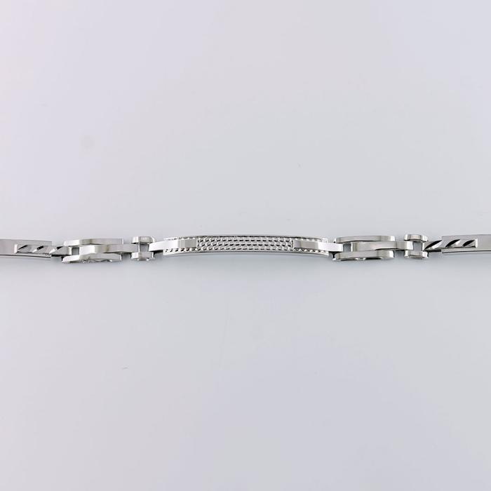 Bracciale Uomo Semirigido Oro bianco 18 kt Finiture Laser - immagine 2