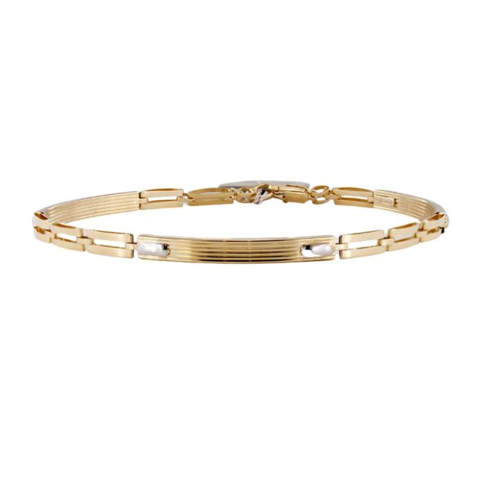 Bracciale Uomo Semirigido Oro giallo e bianco 18 kt - immagine 2