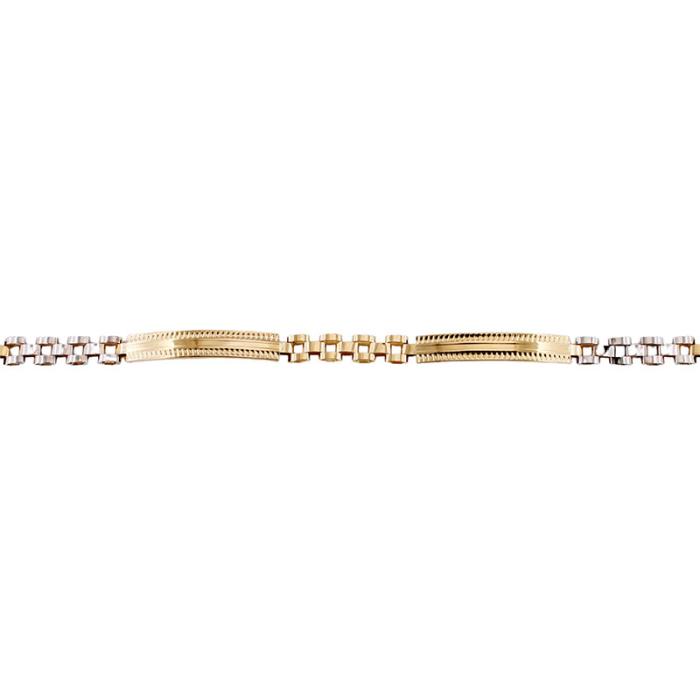 Bracciale Uomo Semirigido Oro giallo e bianco 18 kt Finiture Laser - immagine 2