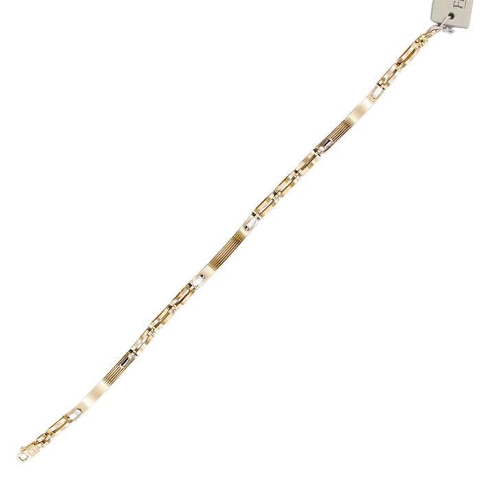 Bracciale Uomo Semirigido Oro giallo e bianco 18 kt - immagine 4