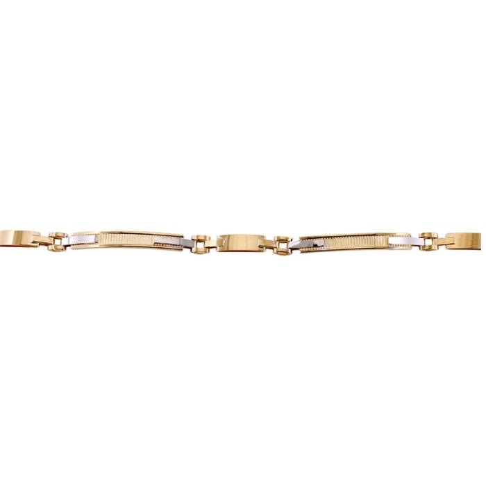 Bracciale Uomo Semirigido Oro giallo e bianco 18 kt - immagine 2