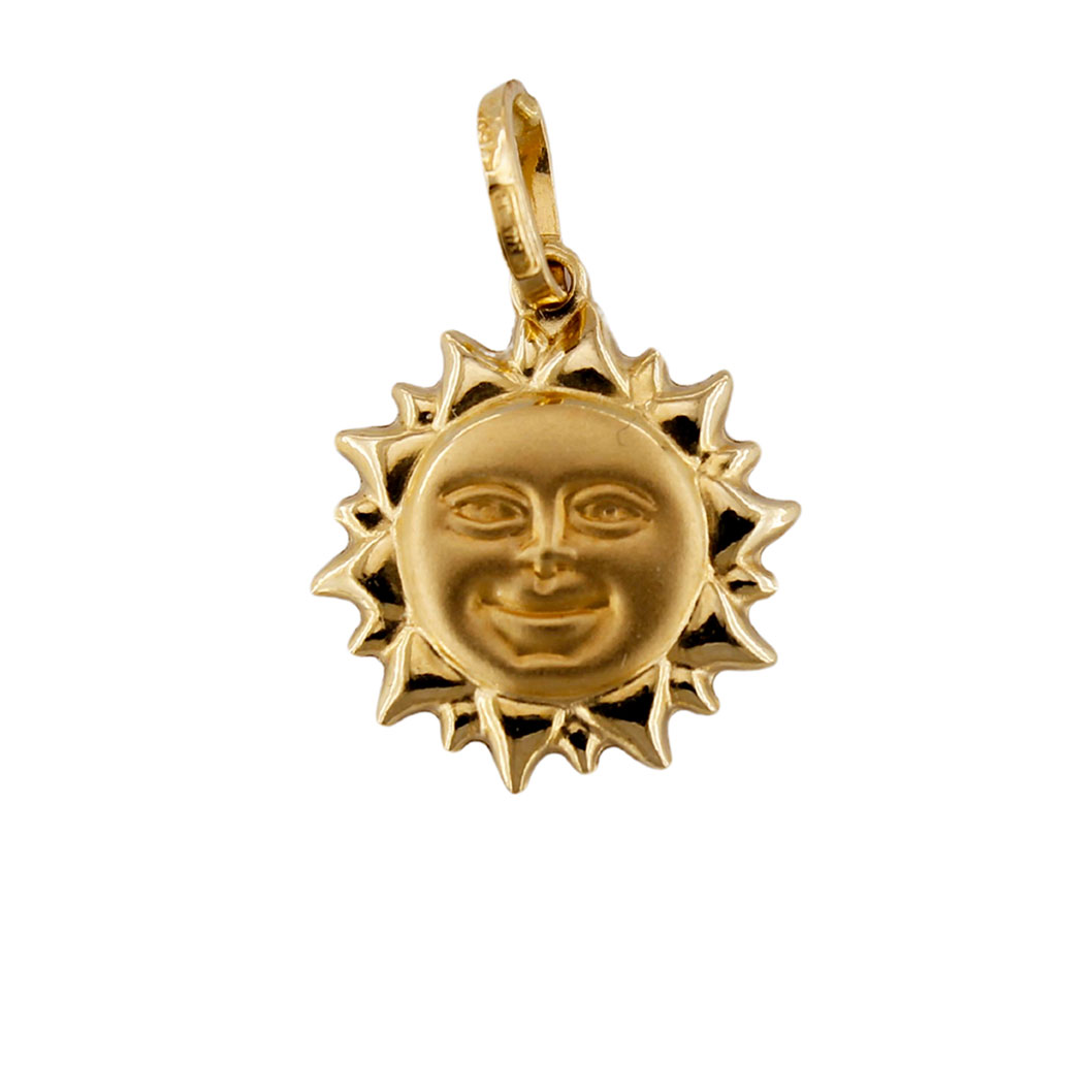 Ciondolo In Oro Giallo 9 Carati Con Zircone - Design A Barra, Marchio 375, Elegante Gioiello Donna Carissima
