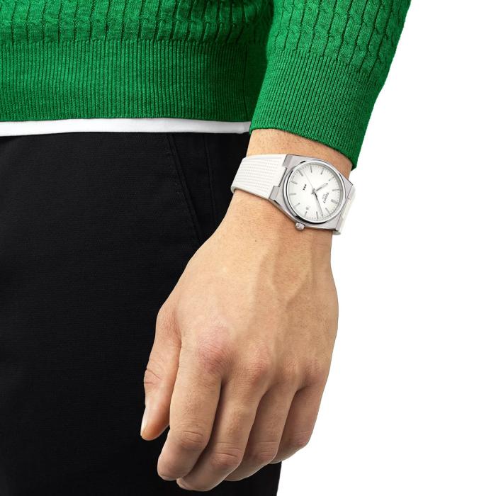 Orologio Uomo Tissot PRX Cinturino Silicone Bianco T1374101701100 - immagine 2