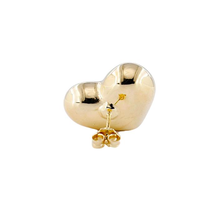 Orecchini Cuore In Oro Giallo 18 kt lucido in Elettroformatura 17 mm - immagine 2
