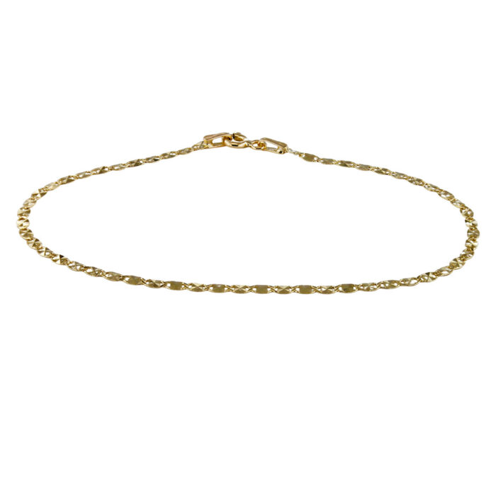 Bracciale Bimbo Maglia In Oro giallo 18 kt lastrine diamantate laser - immagine 3