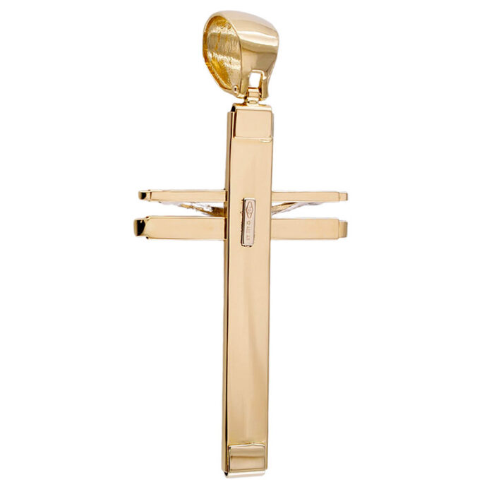Croce Pendente per Collana in Oro Giallo 18 kt con Gesù in oro Bianco - immagine 4