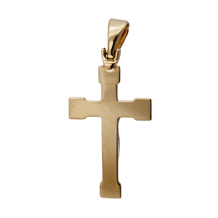 Croce Pendente per Collana in Oro Giallo 18 kt con Gesù in oro Bianco - immagine 3