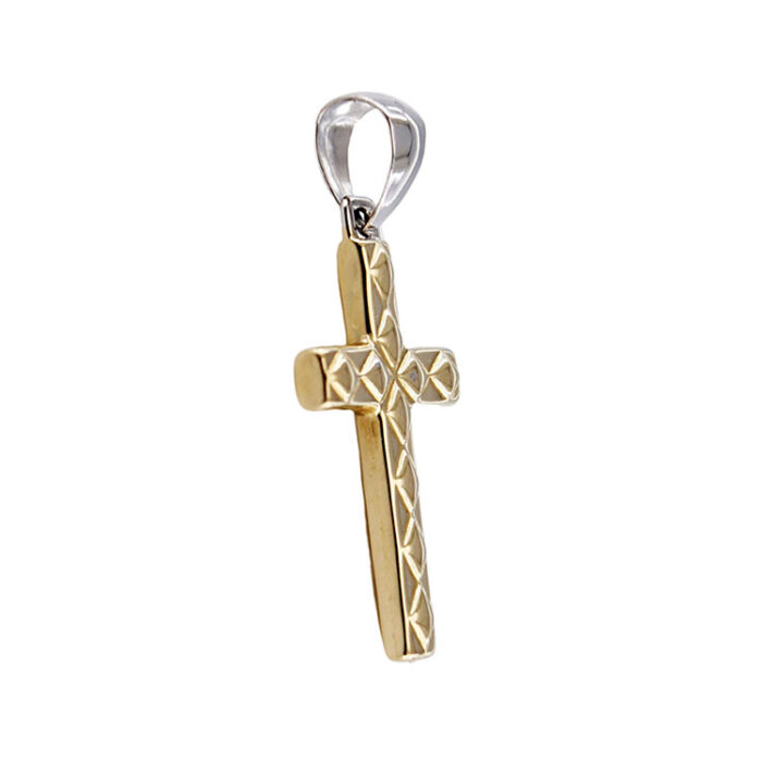 Pendente Collana Forma Croce Bombata In Oro Giallo 18kt - immagine 2