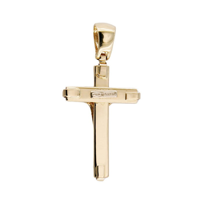 Pendente Collana forma Croce con Gesù in Oro Giallo 18 kt - immagine 3