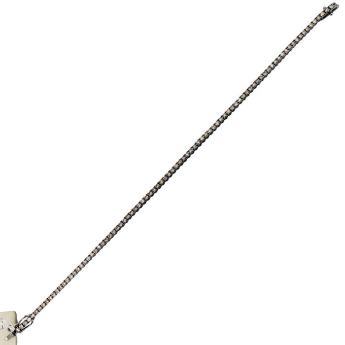 Bracciale Tennis Oro Brunito 18 kt e Diamanti Brown da 3,02 ct - immagine 3