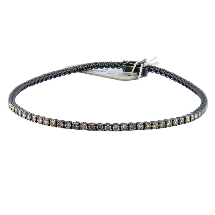 Bracciale Tennis Oro Brunito 18 kt e Diamanti Brown da 3,02 ct - immagine 2