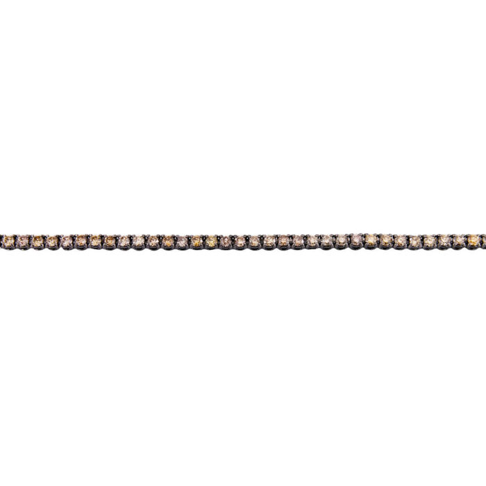 Bracciale Tennis Oro Brunito 18 kt e Diamanti Brown da 3,02 ct - immagine 5